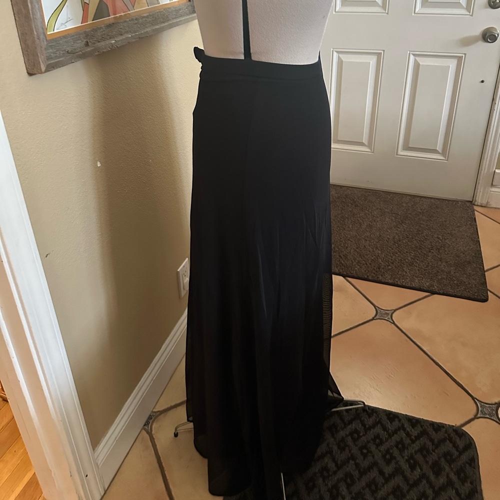 Vintage Tadashi black tulle and knit skirt sz 12 (C9) - Picture 3 of 6